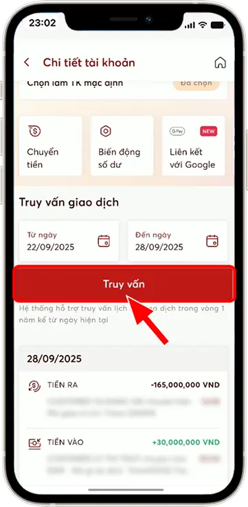 Bước 3: Chọn giao dịch cần kiểm tra